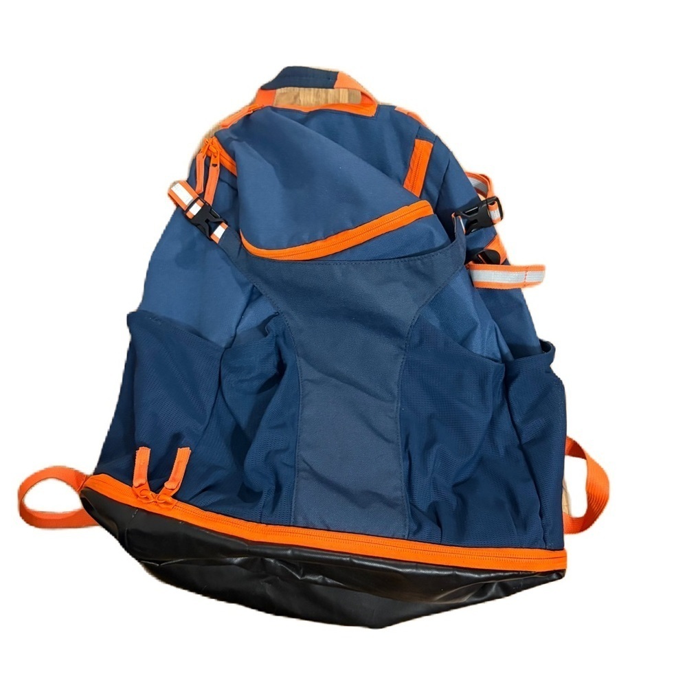 Lands' End Blue Orange Backpack Book Bag Camping Hiking